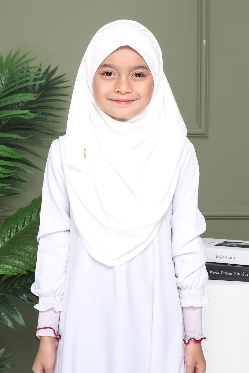 Instant Ribbed Shawl One piece kids Hijab