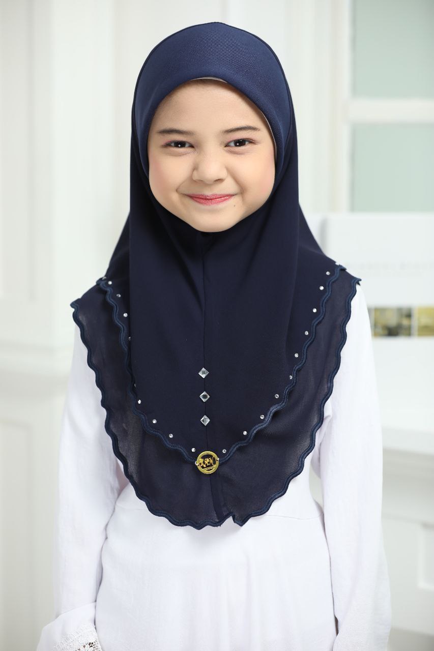 Soft Chiffon Muslim One Piece Pull On Instant Hijab Scarves - Available in Various Colors with Lace Detail for Ramadhan and Eid