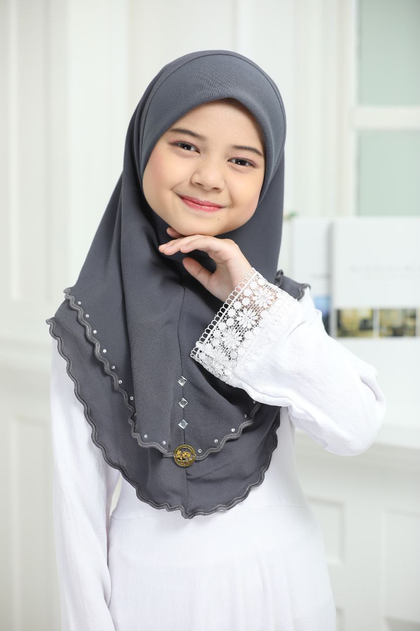 Soft Chiffon Muslim One Piece Pull On Instant Hijab Scarves - Available in Various Colors with Lace Detail for Ramadhan and Eid