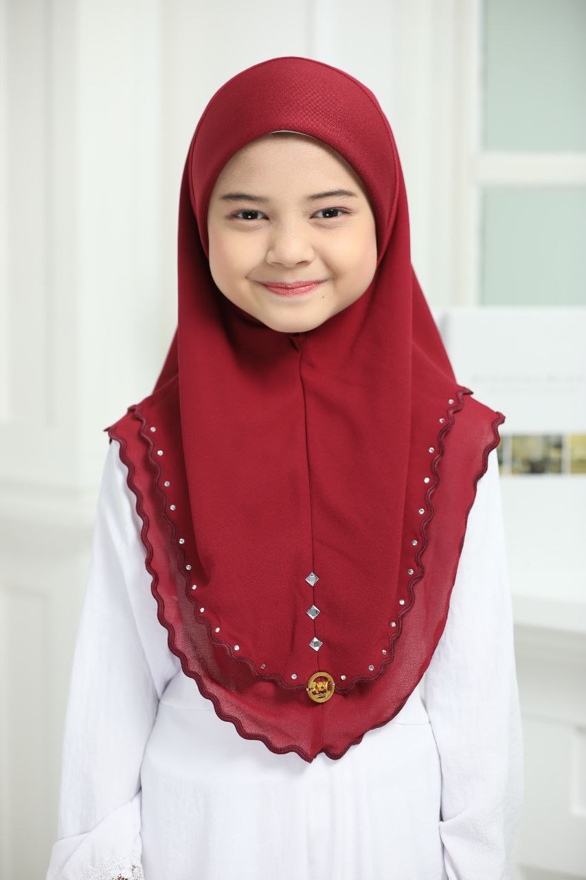 Soft Chiffon Muslim One Piece Pull On Instant Hijab Scarves - Available in Various Colors with Lace Detail for Ramadhan and Eid