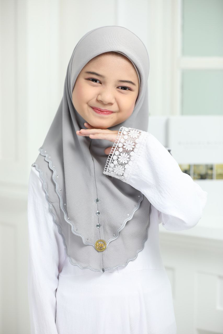 Soft Chiffon Muslim One Piece Pull On Instant Hijab Scarves - Available in Various Colors with Lace Detail for Ramadhan and Eid
