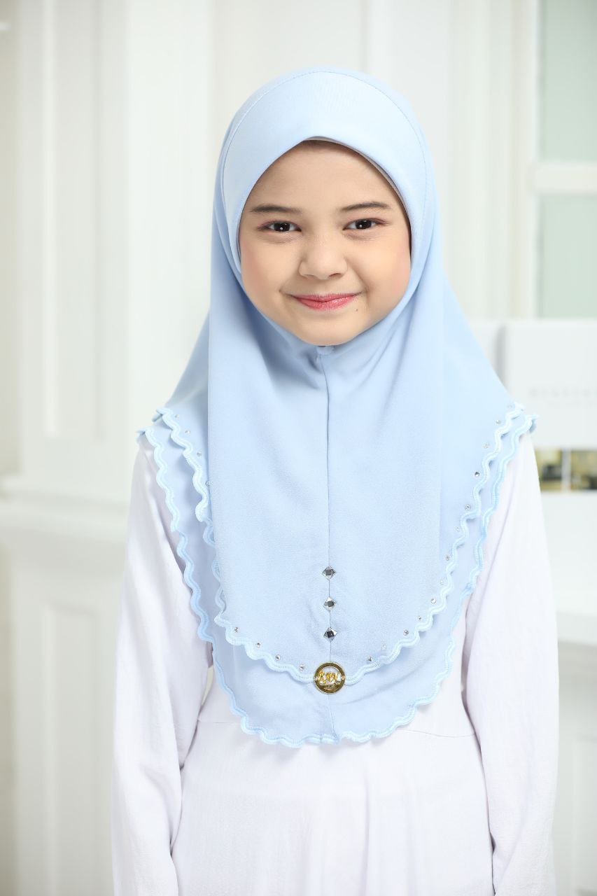 Soft Chiffon Muslim One Piece Pull On Instant Hijab Scarves - Available in Various Colors with Lace Detail for Ramadhan and Eid
