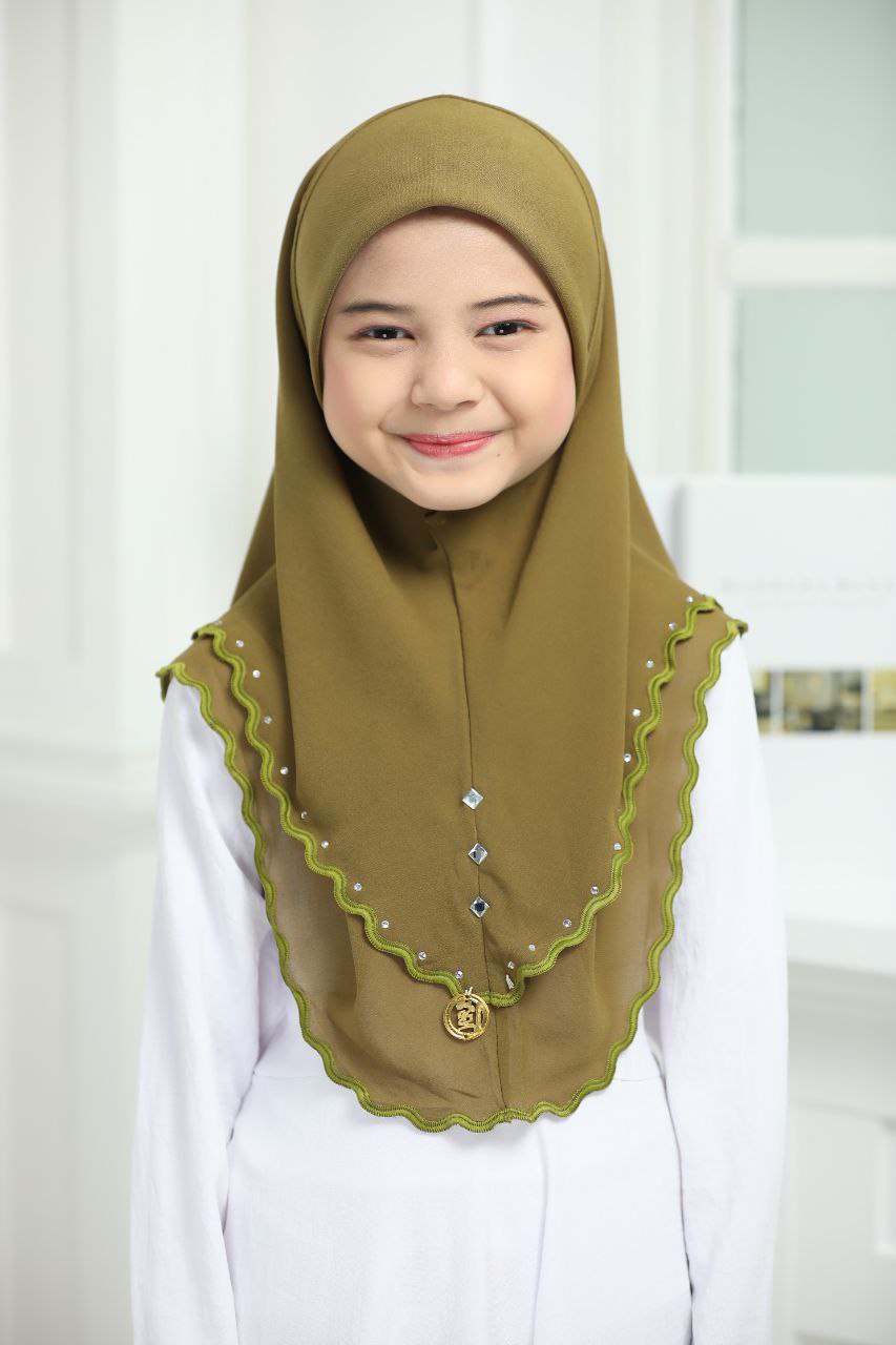 Soft Chiffon Muslim One Piece Pull On Instant Hijab Scarves - Available in Various Colors with Lace Detail for Ramadhan and Eid