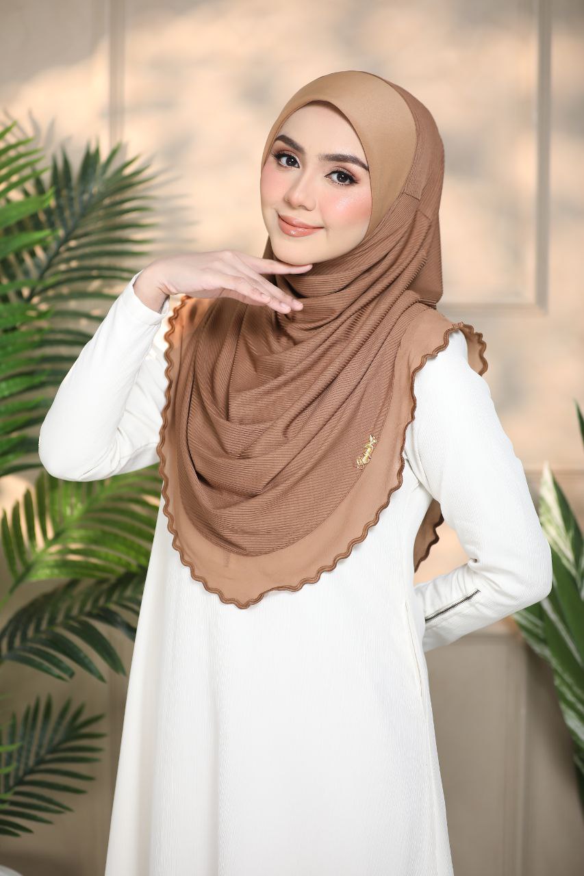 Layered instant Ironless cotton ribbed instant hijab in multiple colors perfect for any occasion Solid Color Elegant