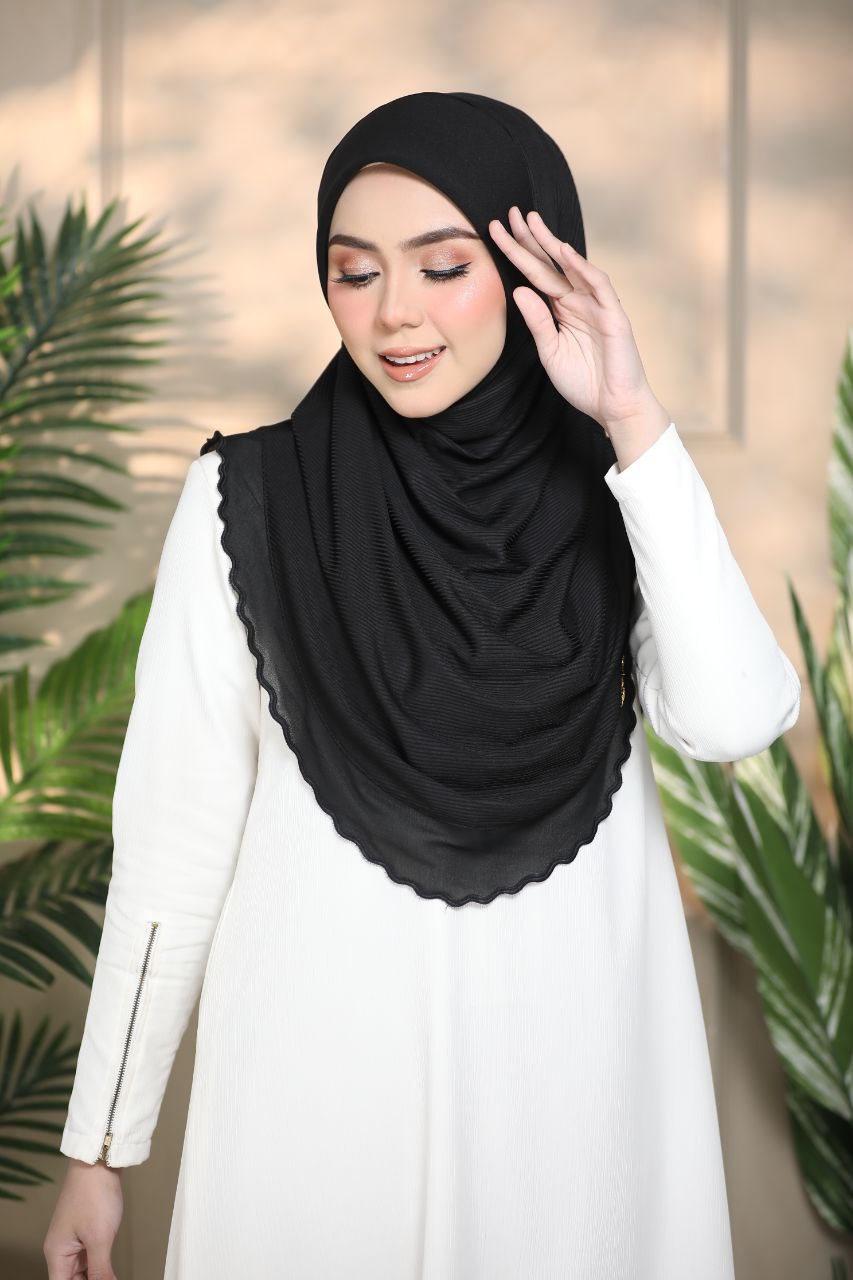 Layered instant Ironless cotton ribbed instant hijab in multiple colors perfect for any occasion Solid Color Elegant