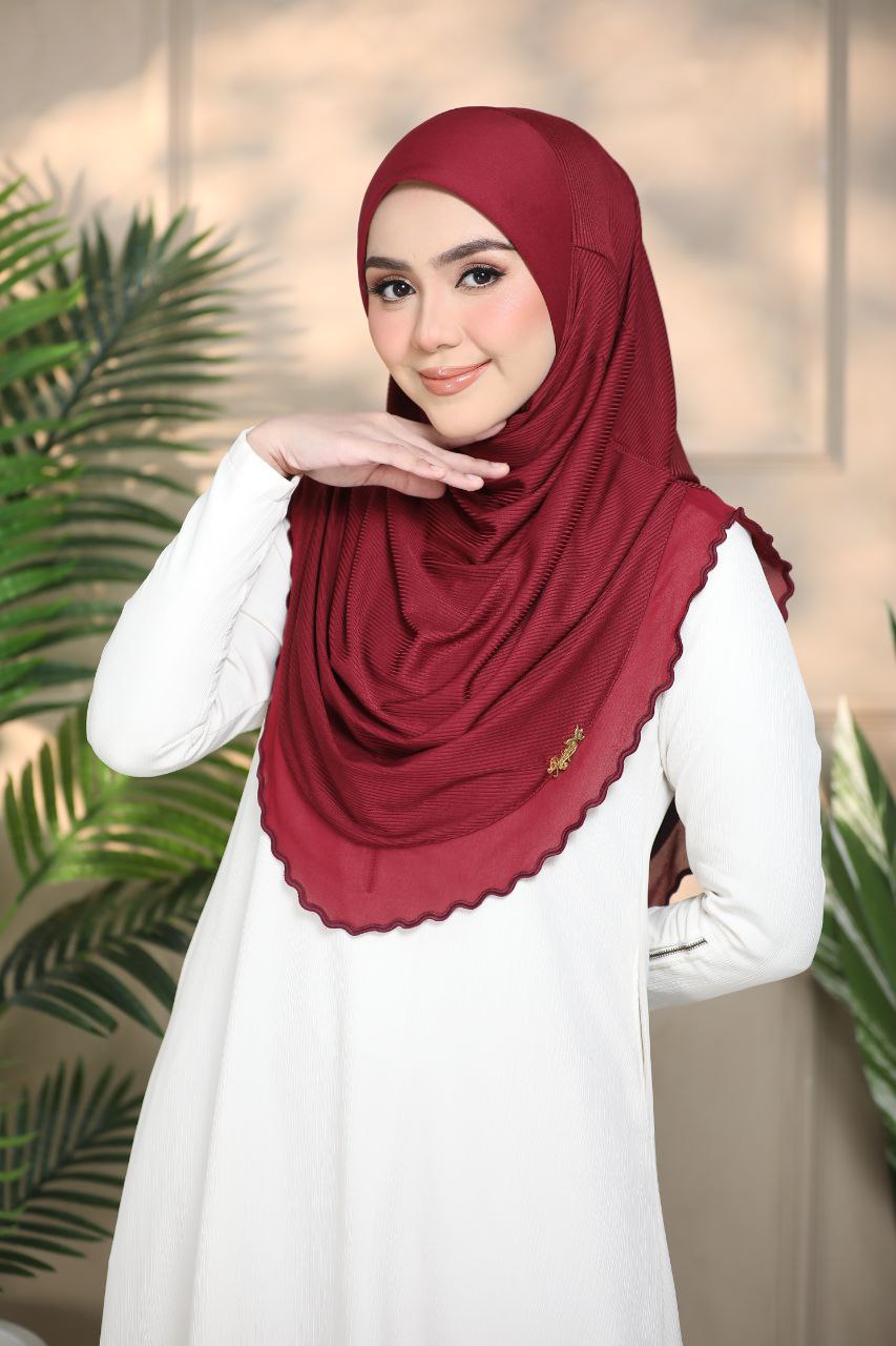 Layered instant Ironless cotton ribbed instant hijab in multiple colors perfect for any occasion Solid Color Elegant