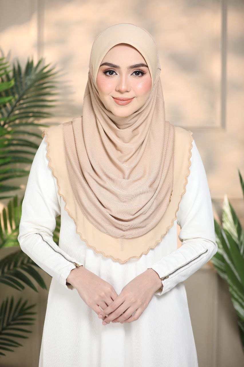 Layered instant Ironless cotton ribbed instant hijab in multiple colors perfect for any occasion Solid Color Elegant