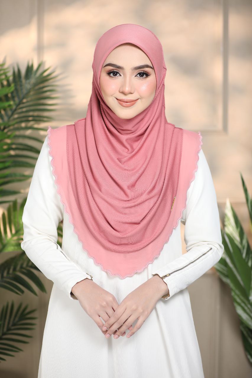 Layered instant Ironless cotton ribbed instant hijab in multiple colors perfect for any occasion Solid Color Elegant