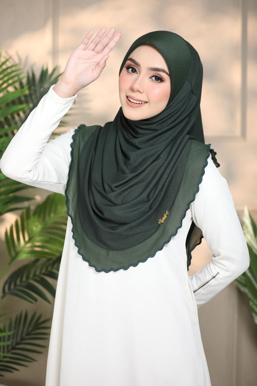 Layered instant Ironless cotton ribbed instant hijab in multiple colors perfect for any occasion Solid Color Elegant