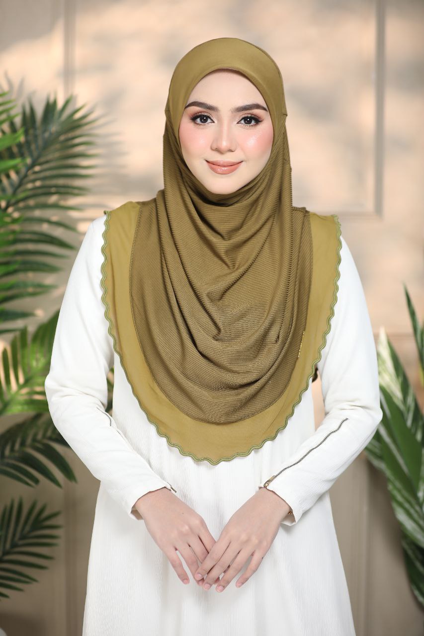 Layered instant Ironless cotton ribbed instant hijab in multiple colors perfect for any occasion Solid Color Elegant