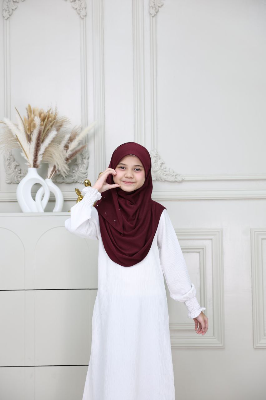 Kids Instant hijab shawl slip-on jersey . Breathable and comfortable