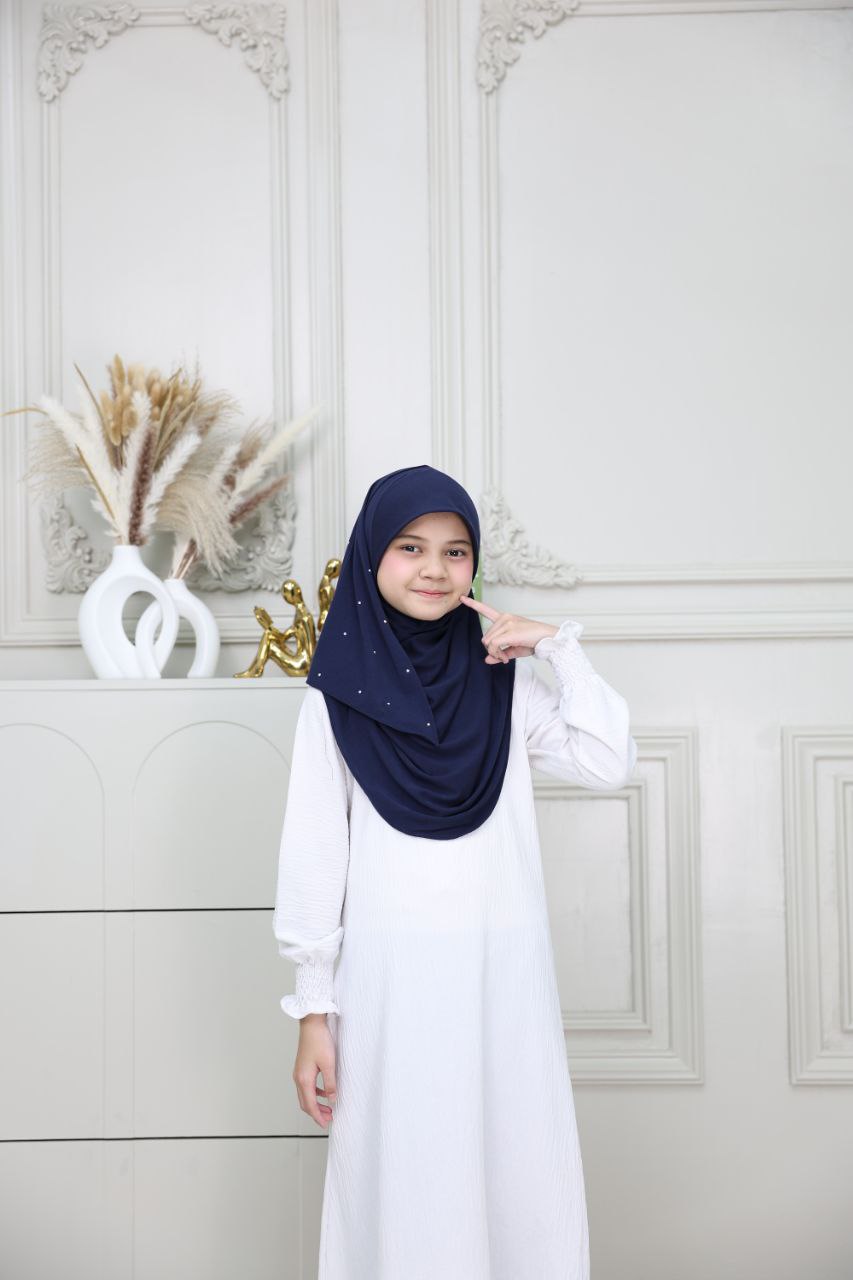 Kids Instant hijab shawl slip-on jersey . Breathable and comfortable