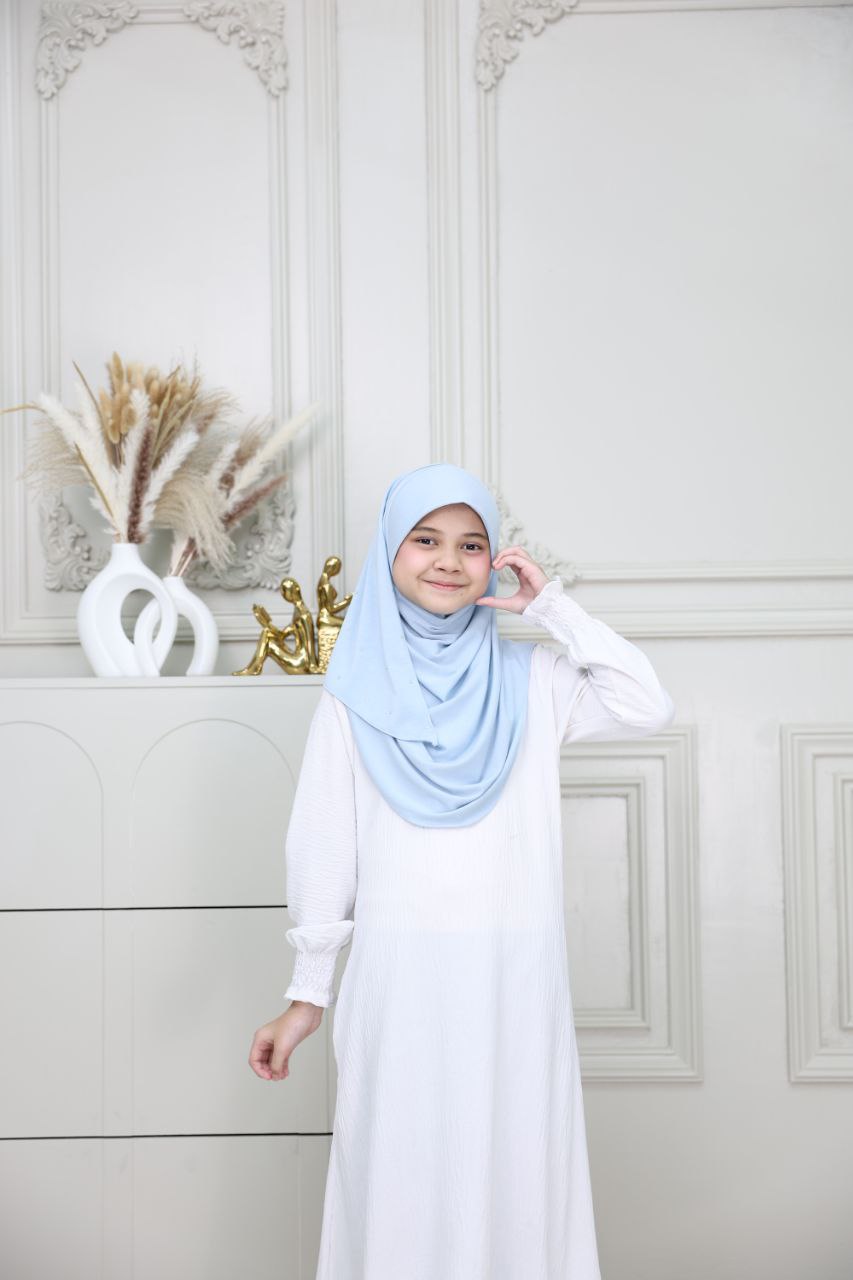 Kids Instant hijab shawl slip-on jersey . Breathable and comfortable